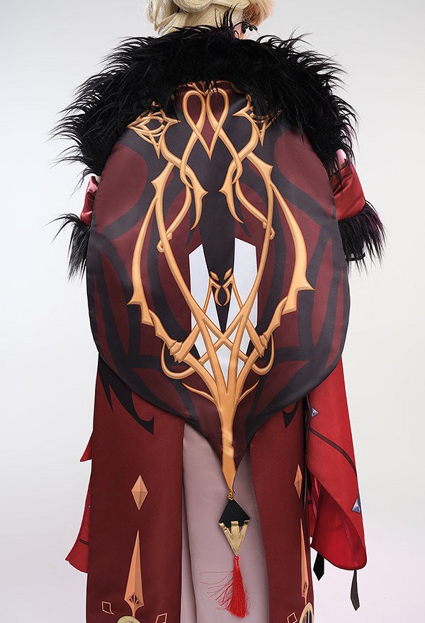 Genshin Impact La Signora Cosplay Costume Dress and Apron with Gloves and Mask