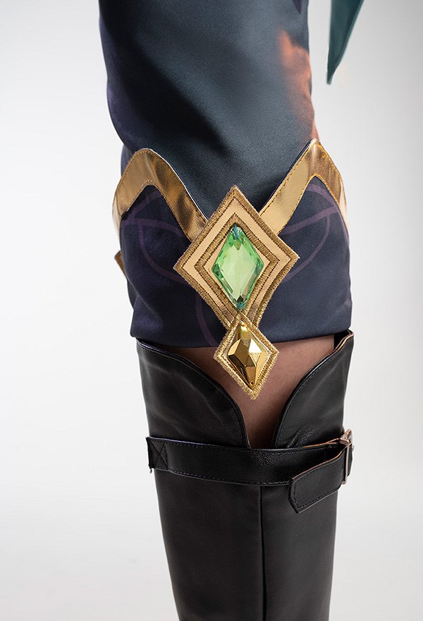 Genshin Impact Alhaitham Cosplay Costume Vest and Pants with Gloves Set