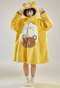 Guoba Derivative Fleece Hooded Robes Loungewear Kawaii Bear Robe d'hiver confortable