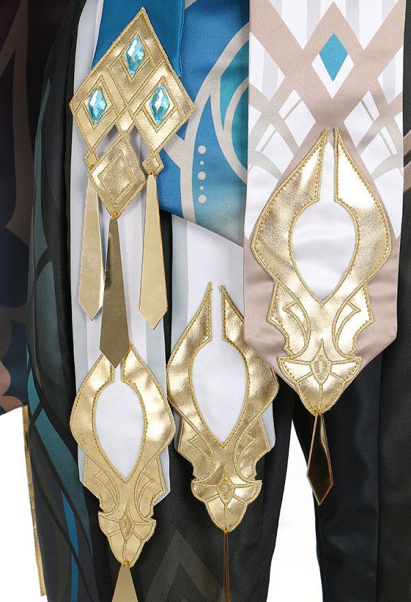 Genshin Impact Kaveh Cosplay Costume Top and Pants Set with Gloves and Accessories