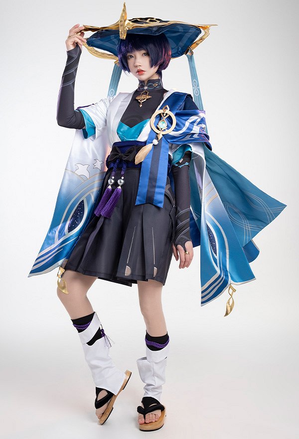 Genshin Impact The Wanderer Scaramouche Balladeer Cosplay Costume Coat and Shirt with Pants