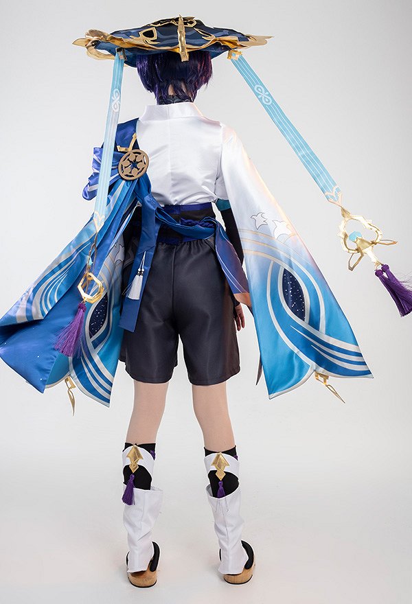 Genshin Impact The Wanderer Scaramouche Balladeer Cosplay Costume Coat and Shirt with Pants
