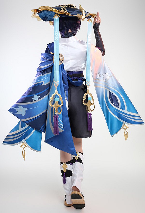 Genshin Impact The Wanderer Scaramouche Balladeer Cosplay Costume Coat and Shirt with Pants