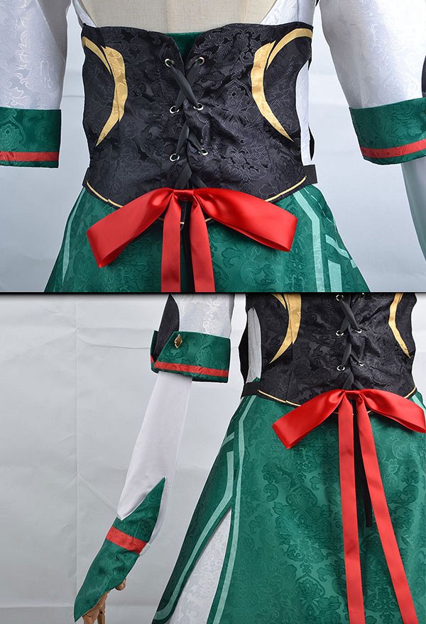 Genshin Impact Katheryne Cosplay Costume Dress and Girdle with Socks and Headdress
