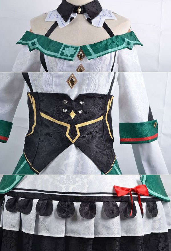 Genshin Impact Katheryne Cosplay Costume Dress and Girdle with Socks and Headdress