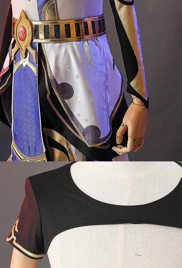 Genshin Impact Cyno Cosplay Costume Top and Pants with Skirt and Sleeves