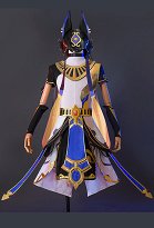 Genshin Impact Costume de Cosplay Cyno T-shirt et Pantalon avec Jupe et Manches