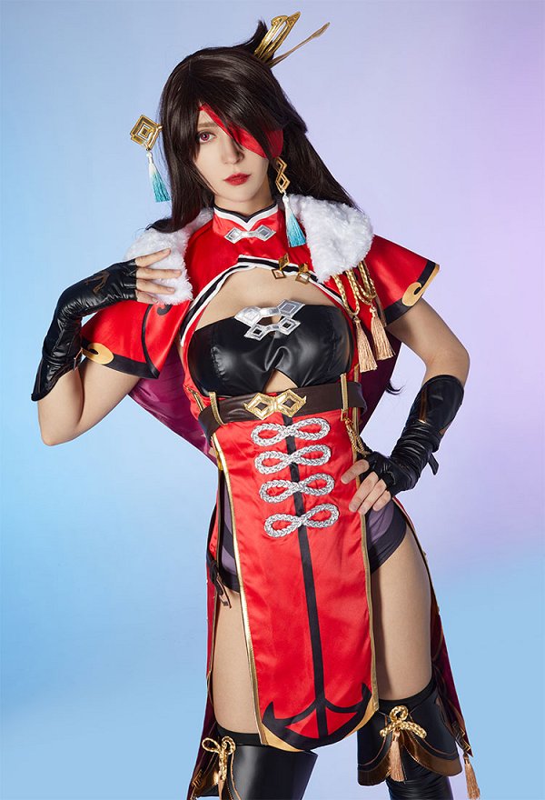 Genshin Impact Beidou Uncrowned Lord of the Ocean Cosplay Costume Dress Cloak Set Genshin Impact Beidou Uncrowned Lord of the Ocean Cosplay Costume Dress Cloak Set