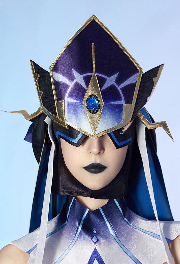 Genshin Impact Fatui Mirror Maiden Cosplay Costume Dress and Stockings with Gloves and Hats
