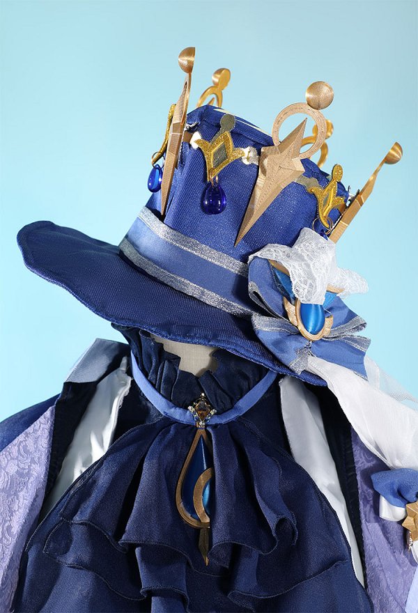 Genshin Impact Furina Disfraz de Cosplay Camisa Shorts con Chaqueta y Gorro