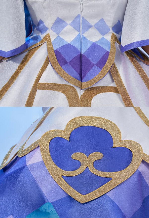 Miccostumes x akuoart Genshin Impact Magical Girl Ganyu Cosplay Costume Top and Skirt with Choker and Gloves