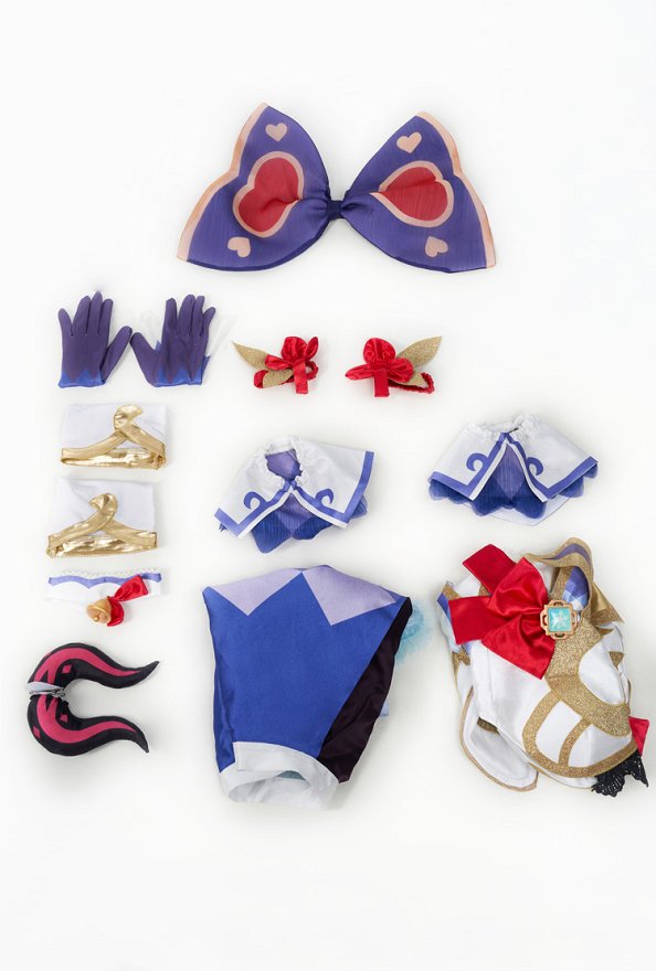 Miccostumes x akuoart Genshin Impact Magical Girl Ganyu Cosplay Costume Top and Skirt with Choker and Gloves