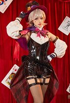 Genshin Impact Lyney Costume de Cosplay Combinaison et Cape Assorties avec Chapeau et Gants