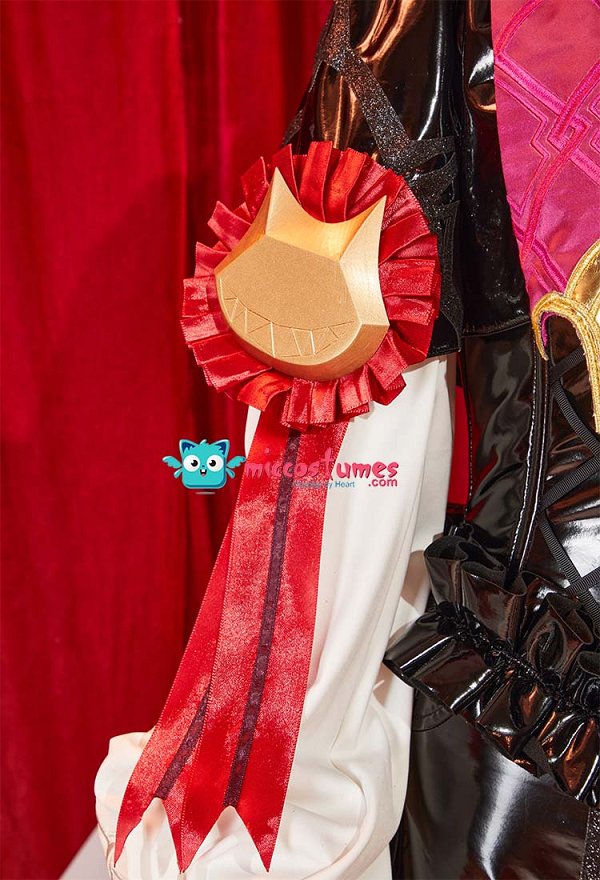 Genshin Impacto Lyney Cosplay Disfraz Mono y Chal con Sombrero y Guantes