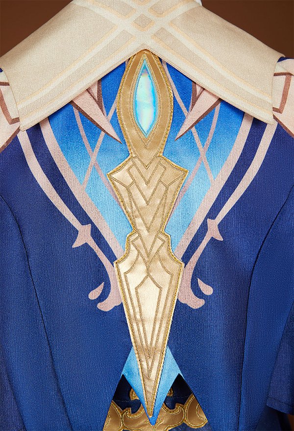 Genshin Impact Neuvillette Cosplay Costume Long Robe and Trousers with Long Shawl and Gloves