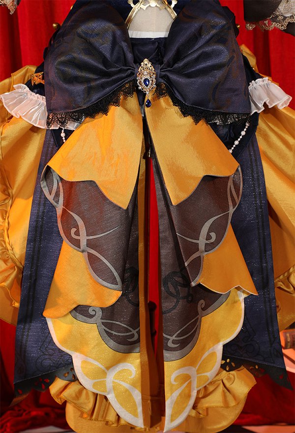 Genshin Impact Navia Cosplay Costume Dress and Shorts with Hat and Thigh Socks