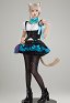 Lynette Derivative Uniform Set Lantern-Sleeve Blouse and Vest with Skirt Badge Cosplay Costume