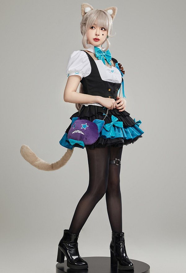 Lynette Derivative Uniform Set Lantern-Sleeve Blouse and Vest with Skirt Badge Cosplay Costume Lynette Derivative Uniform Set Lantern-Sleeve Blouse and Vest with Skirt Badge Cosplay Costume