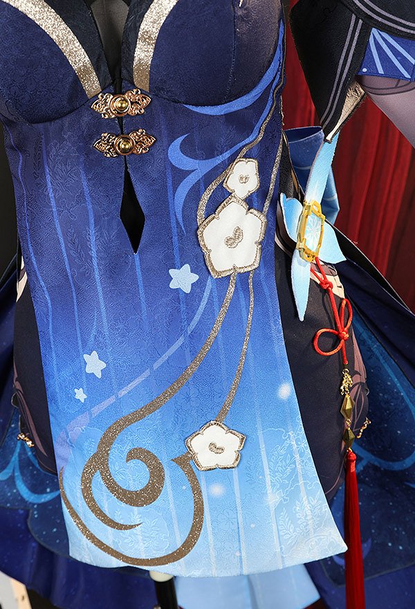Genshin Impact Ganyu Disfraz de Cosplay Vestido con Collar y Diadema Guantes y Lazo
