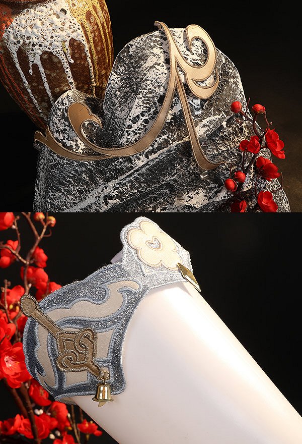 Genshin Impact Ganyu Disfraz de Cosplay Vestido con Collar y Diadema Guantes y Lazo