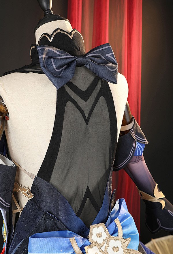 Genshin Impact Ganyu Disfraz de Cosplay Vestido con Collar y Diadema Guantes y Lazo
