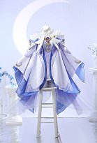 Genshin Impact Columbina Hyposelenia Cosplay Kostüm Futter und Oberbekleidung mit Augenmaske