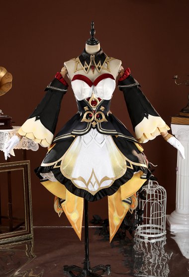Vestido de cosplay de Sandrone de Genshin Impact con cinturón y medias