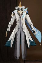 Genshin Impact Aether As Heaven and Earth Are Made Anew Skin Cosplay Oberteil und Mantel mit Hose und Handschuhen