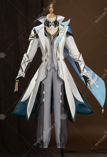 Genshin Impact Aether As Heaven and Earth Are Made Anew Skin Cosplay Costume Top and Coat with Pants and Gloves