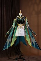 Genshin Impact Nefer Cosplay Kostüm Kleid mit Umhang und Taillengürtel