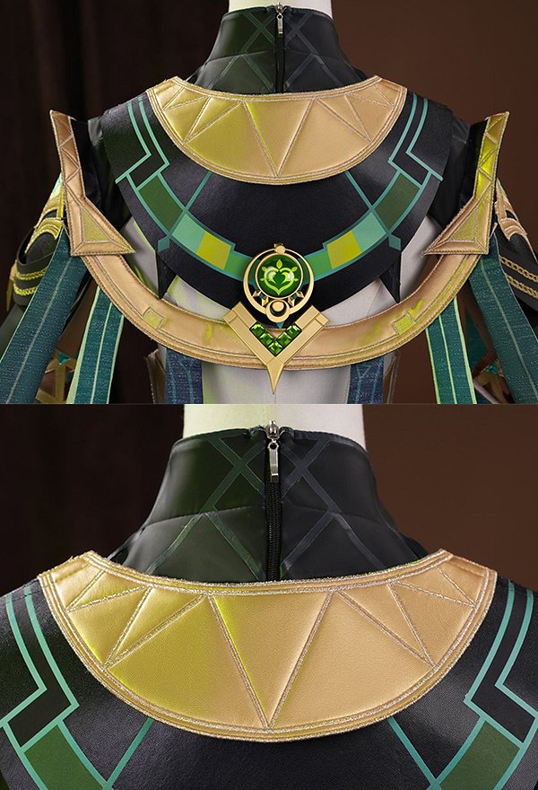 Genshin Impact Nefer Cosplay Costume Dress with Cape and Waist Belt Genshin Impact Nefer Cosplay Costume Dress with Cape and Waist Belt