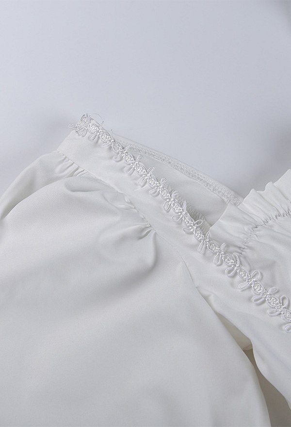 Robe Noire Style Gothique Rétro en Dentelle avec Manche Courte Bouffante