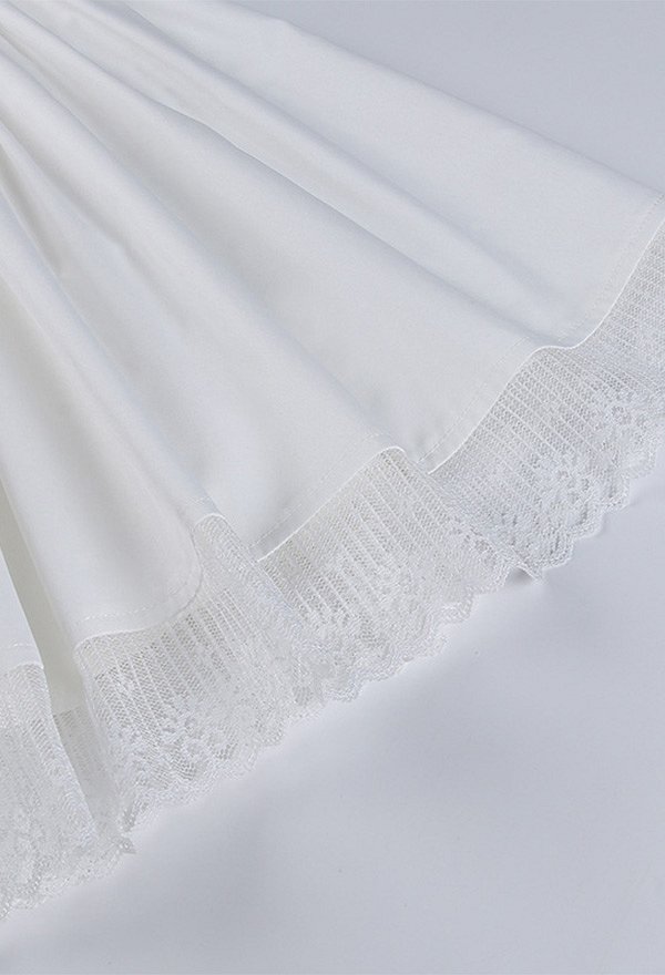 Robe Noire Style Gothique Rétro en Dentelle avec Manche Courte Bouffante