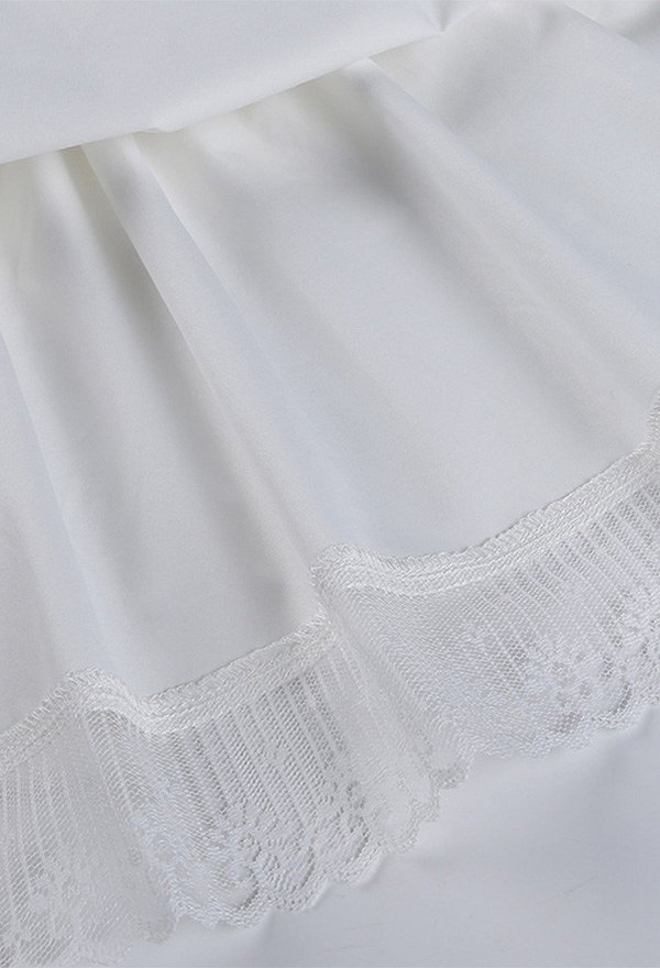 Robe Noire Style Gothique Rétro en Dentelle avec Manche Courte Bouffante