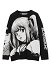 Sweatshirt Gothique Col Rond Manche Longue avec Impression Anime