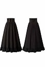 Cosplay.fm Damen Mode Gothic Viktorianisch Retro Prom Mini Rock Schnürung Rüschensaum A-Linie Halloween Rock