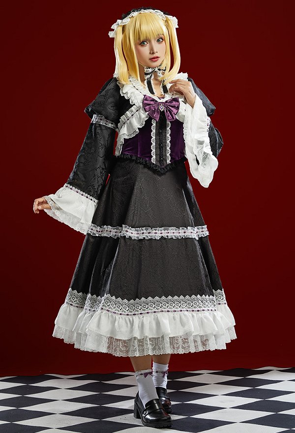 Death Book MisaMisa Disfraz de Cosplay Lolita Vestido con Chaqueta y Corsé
