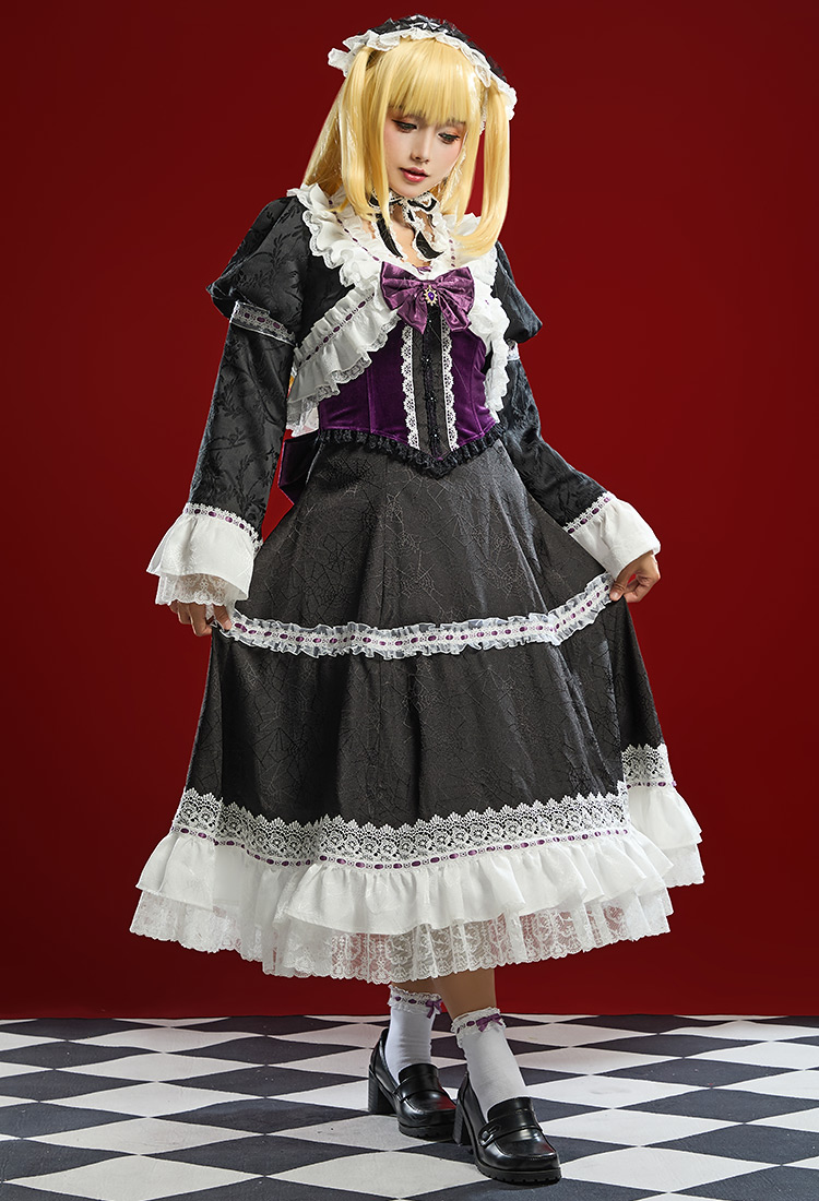 Death Book MisaMisa Cosplay Kostüm Lolita Kleid mit Mantel Korsett