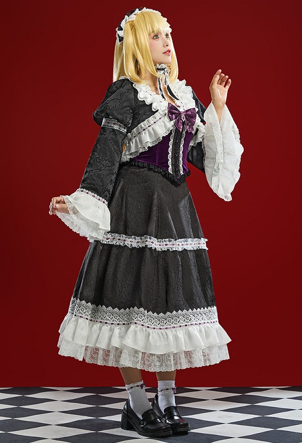 Death Book MisaMisa Disfraz de Cosplay Lolita Vestido con Chaqueta y Corsé