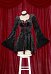 Robe médiévale gothique moelleuse pour Halloween Robe rétro à manches évasées avec corset et collier ras-du-cou