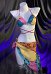 The Nightmare Before Christmas Sally Derivative Halloween Gothic Colorful Printed Two-Piece Bikini Swimsuit with Gauze Skirt