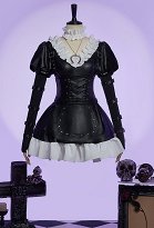Alice: Madness Returns Traje steampunk derivado de Halloween Vestido de cuero con volantes