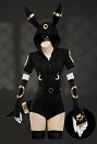 Pokemon Umbreon Derivado Sexy Mono de verano con capucha, cinturón y cola
