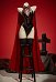 Dark Shadow Combinaison noir gothique sexy avec longue cape et collier