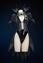 Christmas Nightmare Halloween Sexy Bunny Girl Suit Black White Striped Irregular Bodysuit with Sleeves and Socks Christmas Nightmare Halloween Sexy Bunny Girl Suit Black White Striped Irregular Bodysuit with Sleeves and Socks