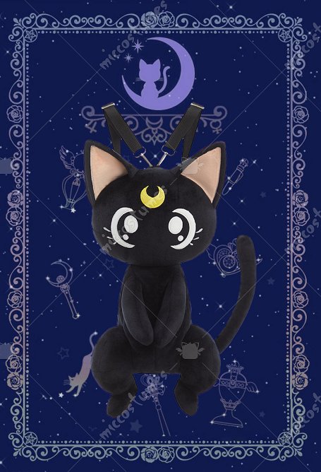 Sailor Moon Luna Mochila de gato negro de estilo gótico oscuro