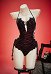 Dark Bat Gothic Red Black One Piece Swimsuit Side Cutout Lace-up Halter Bathing Suit