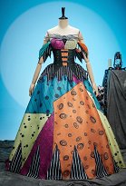 Chrismas Nightmare Sally Derivative Colorful Patchwork Corset Dress Suit Off-the-shoulder Top and Long Skirt with Embroidered Patch Chrismas Nightmare Sally Derivative Colorful Patchwork Corset Dress Suit Off-the-shoulder Top and Long Skirt with Embroidered Patch