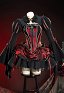 Alice in Wonderland Halloween Gótico Negro Rojo Conjunto de Outfit Escuro Corte Estilo Top y Falda de Cordón con Chaqueta