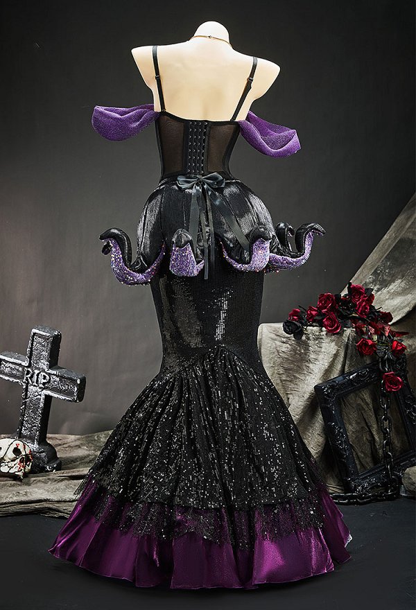 The Little Mermaid Ursula Gothic Gótico Negro y Púrpura Corset Falda Outfit Lendeuillas Off-hombro Top Polpo Garra y Fishtail Falda The Little Mermaid Ursula Gothic Gótico Negro y Púrpura Corset Falda Outfit Lendeuillas Off-hombro Top Polpo Garra y Fishtail Falda
